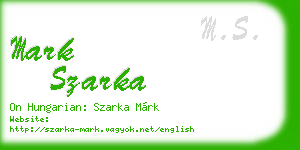 mark szarka business card