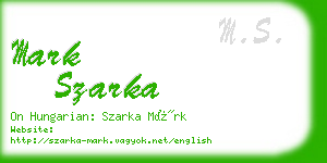 mark szarka business card